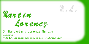 martin lorencz business card
